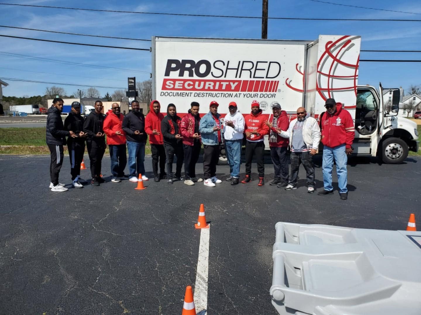 Chapter members volunteering at a community service event
